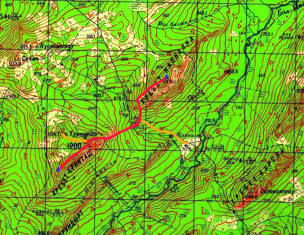 Карта топографическая белорецкого района